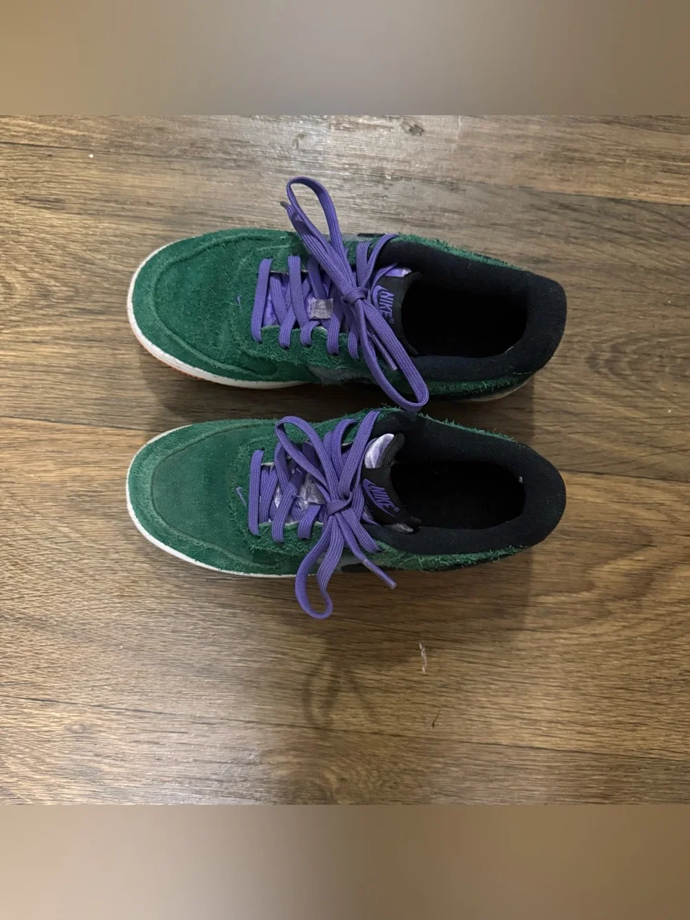Nike Air Force 1 Low Size 2.5Y in green, gray, black, purple and orange